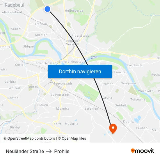 Neuländer Straße to Prohlis map