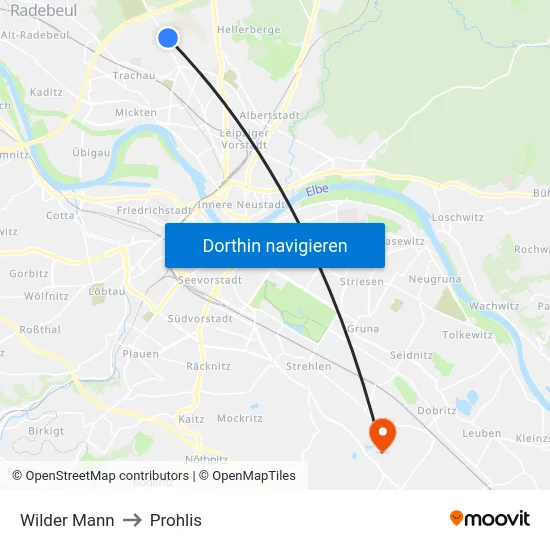 Wilder Mann to Prohlis map