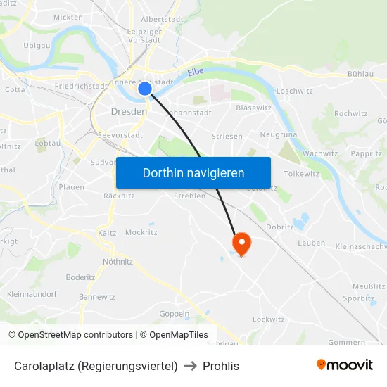 Carolaplatz (Regierungsviertel) to Prohlis map