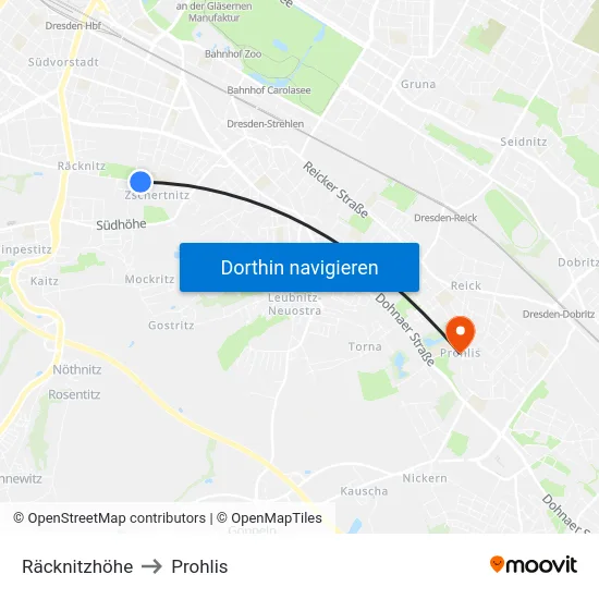 Räcknitzhöhe to Prohlis map