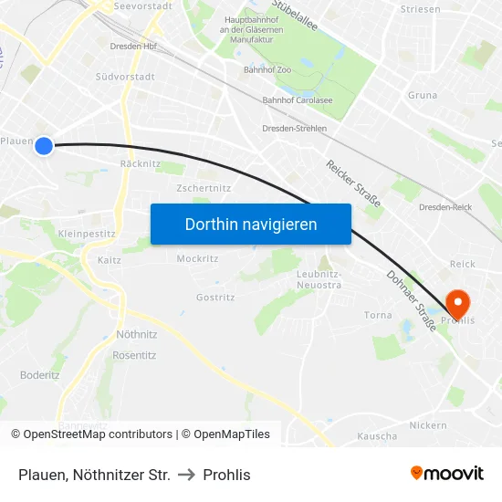 Plauen, Nöthnitzer Str. to Prohlis map