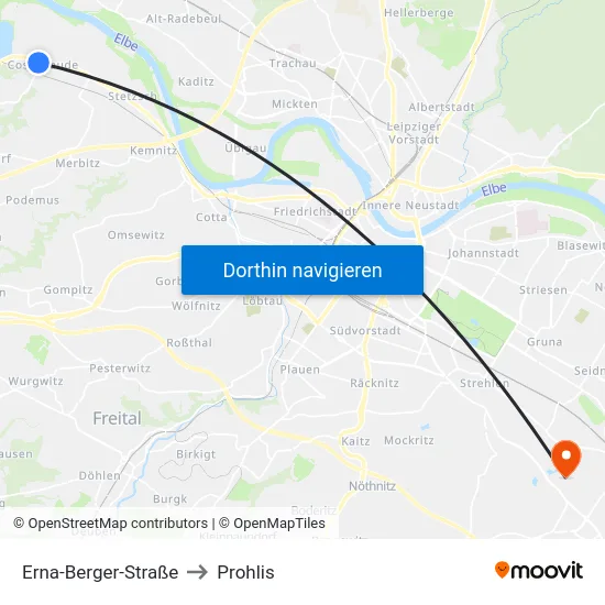 Erna-Berger-Straße to Prohlis map