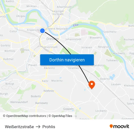 Weißeritzstraße to Prohlis map