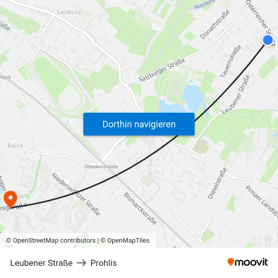 Leubener Straße to Prohlis map