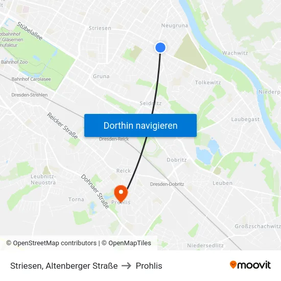 Striesen, Altenberger Straße to Prohlis map