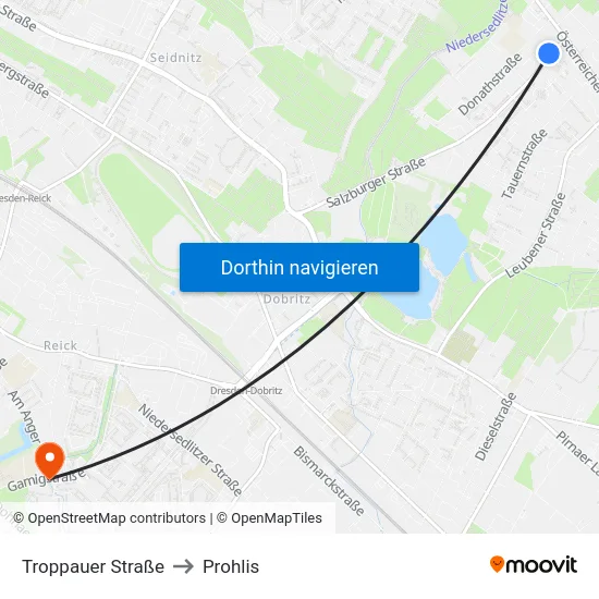 Troppauer Straße to Prohlis map