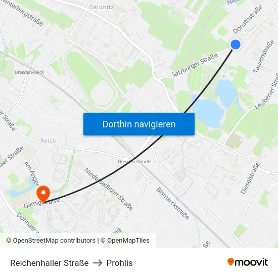 Reichenhaller Straße to Prohlis map