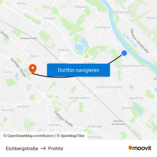 Eichbergstraße to Prohlis map