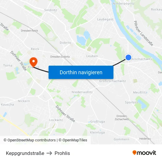 Keppgrundstraße to Prohlis map