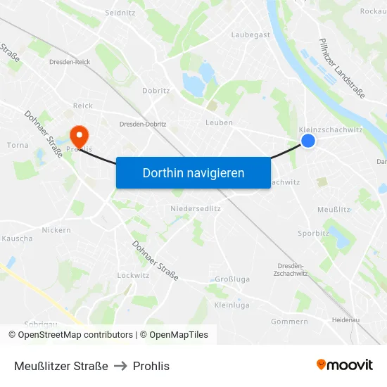 Meußlitzer Straße to Prohlis map