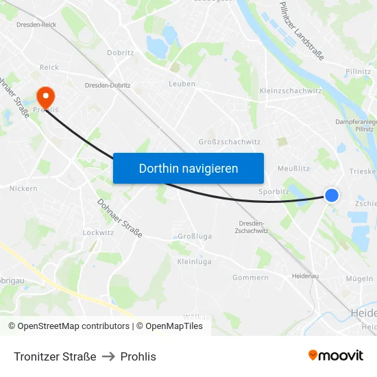 Tronitzer Straße to Prohlis map