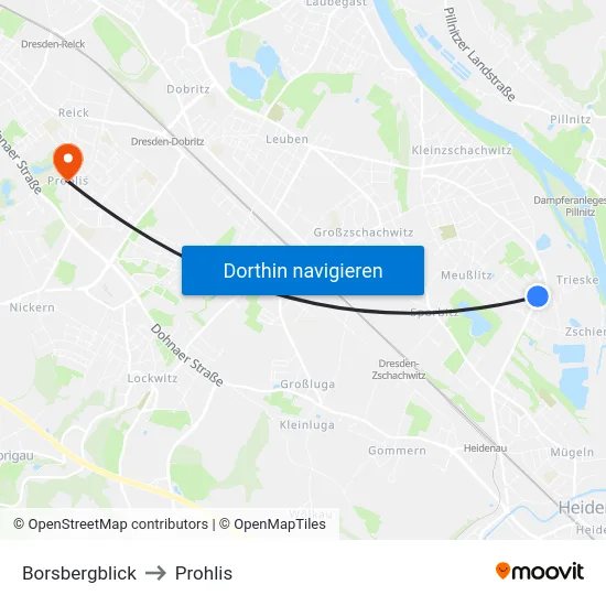 Borsbergblick to Prohlis map
