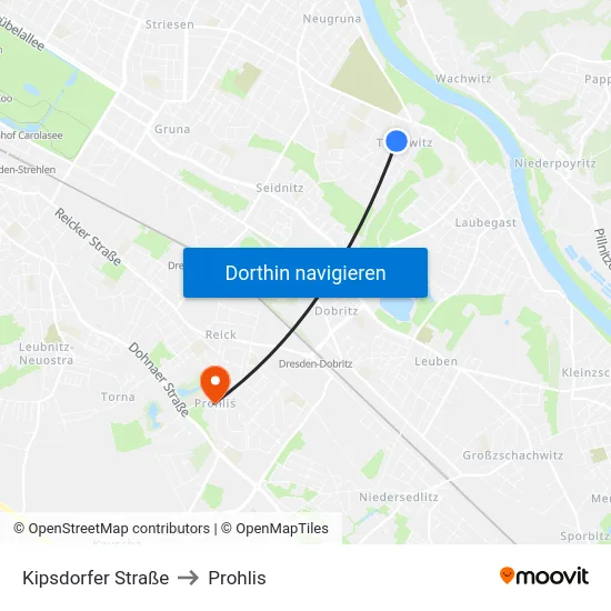 Kipsdorfer Straße to Prohlis map