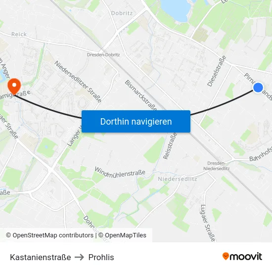 Kastanienstraße to Prohlis map