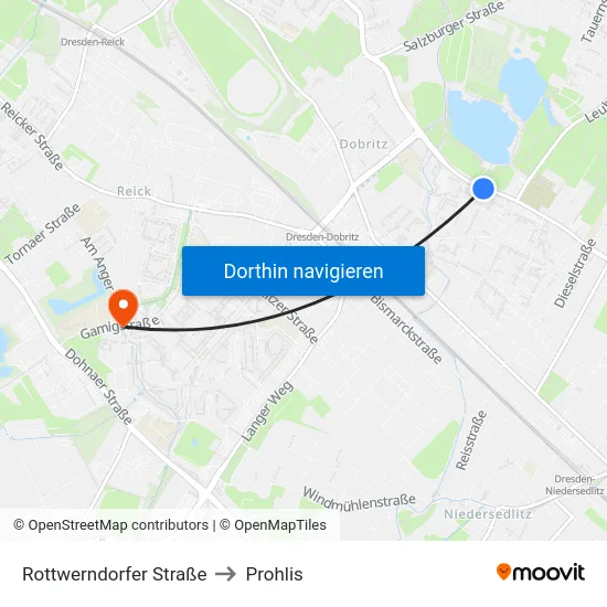 Rottwerndorfer Straße to Prohlis map