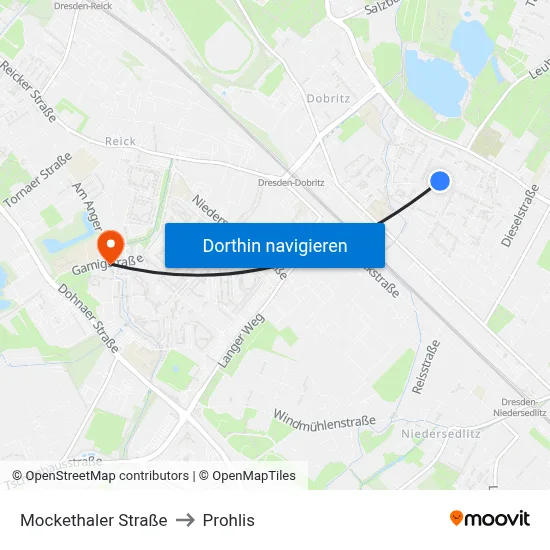 Mockethaler Straße to Prohlis map