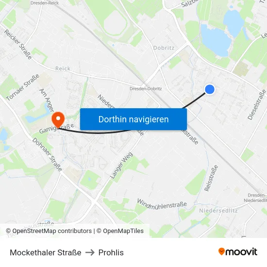 Mockethaler Straße to Prohlis map