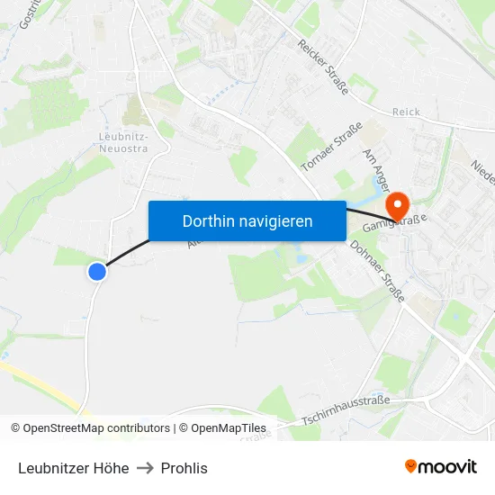 Leubnitzer Höhe to Prohlis map