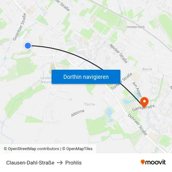 Clausen-Dahl-Straße to Prohlis map