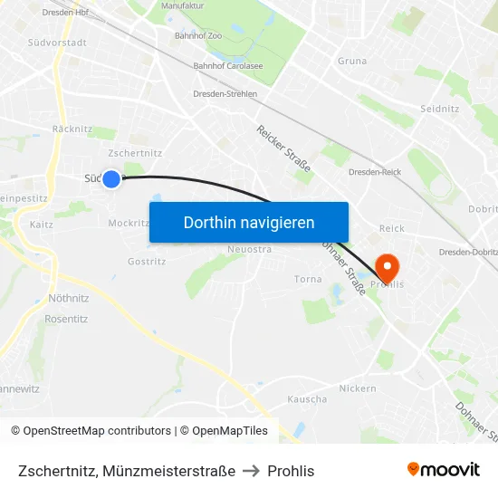 Zschertnitz, Münzmeisterstraße to Prohlis map