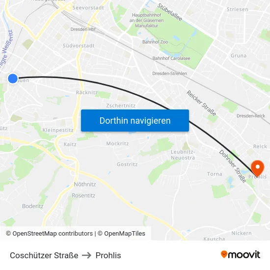 Coschützer Straße to Prohlis map