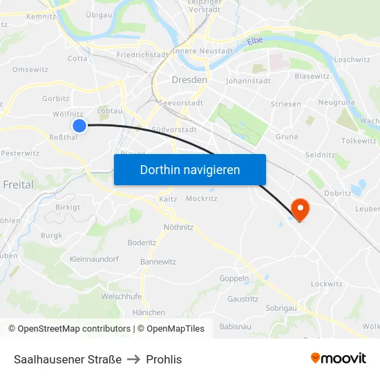 Saalhausener Straße to Prohlis map