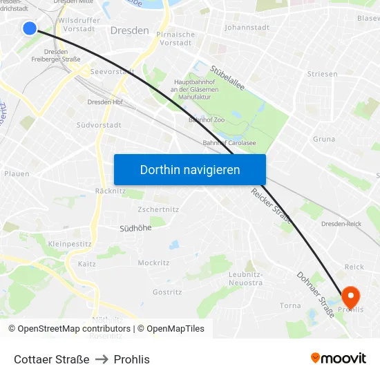 Cottaer Straße to Prohlis map