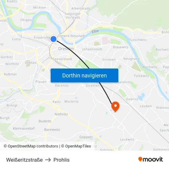 Weißeritzstraße to Prohlis map