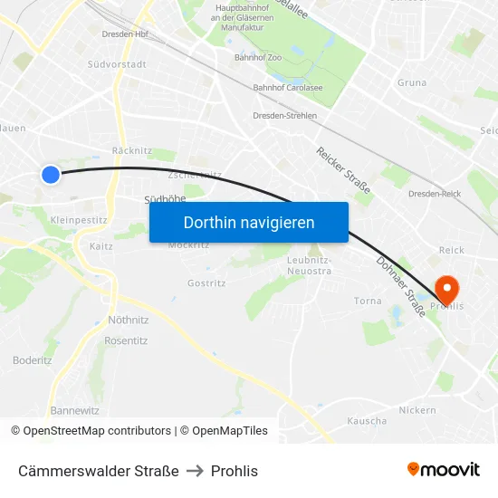 Cämmerswalder Straße to Prohlis map