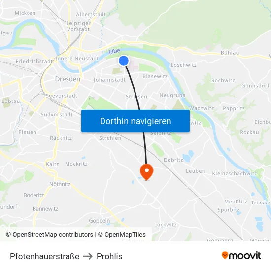 Pfotenhauerstraße to Prohlis map