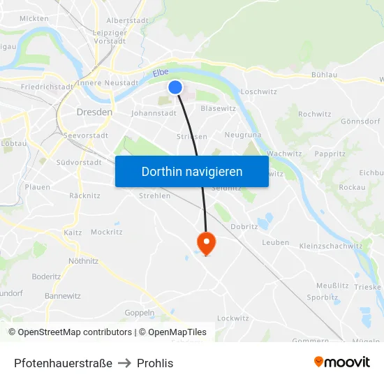 Pfotenhauerstraße to Prohlis map