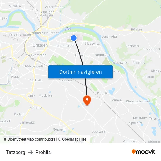 Tatzberg to Prohlis map