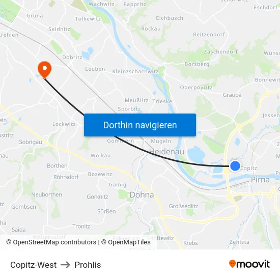 Copitz-West to Prohlis map