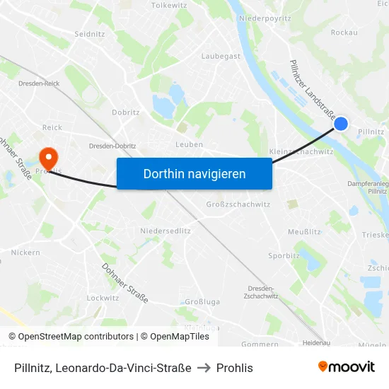 Pillnitz, Leonardo-Da-Vinci-Straße to Prohlis map
