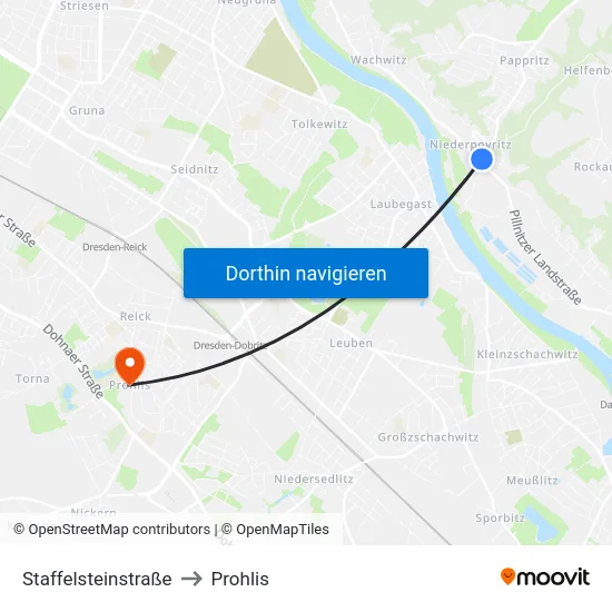 Staffelsteinstraße to Prohlis map