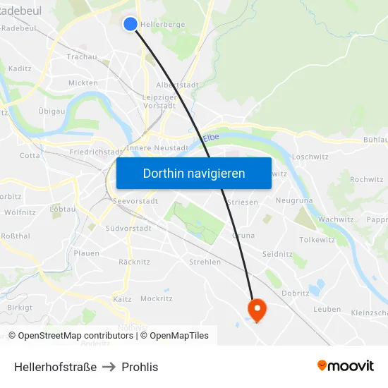 Hellerhofstraße to Prohlis map