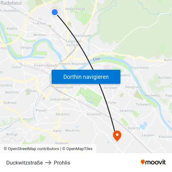Duckwitzstraße to Prohlis map