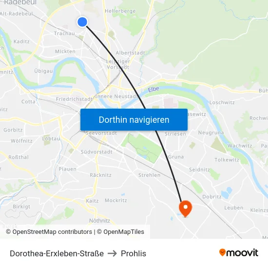 Dorothea-Erxleben-Straße to Prohlis map