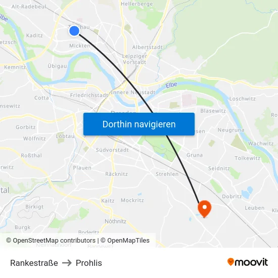 Rankestraße to Prohlis map