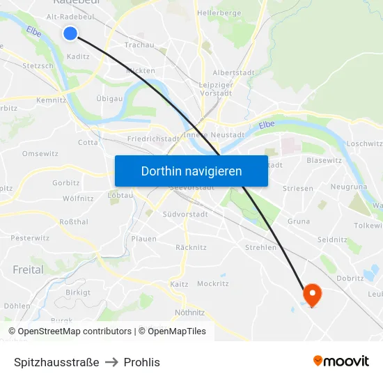 Spitzhausstraße to Prohlis map
