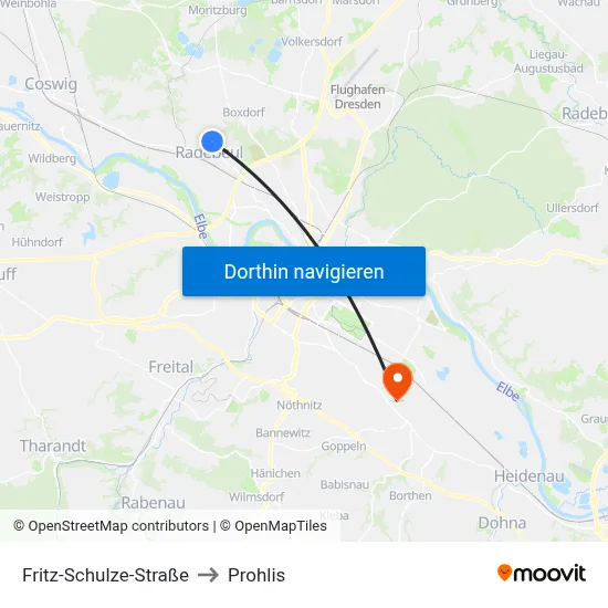 Fritz-Schulze-Straße to Prohlis map