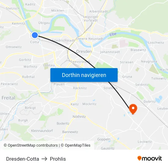 Dresden-Cotta to Prohlis map