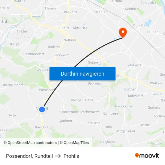 Possendorf, Rundteil to Prohlis map