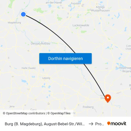 Burg (B. Magdeburg), August-Bebel-Str./Wilhelm-Külz-Str. to Prohlis map