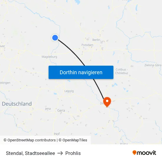 Stendal, Stadtseeallee to Prohlis map