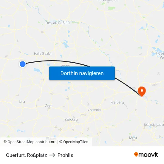 Querfurt, Roßplatz to Prohlis map