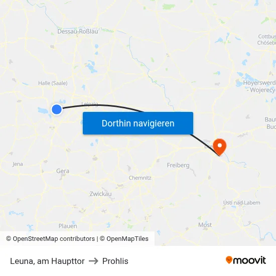 Leuna, am Haupttor to Prohlis map