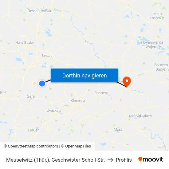 Meuselwitz (Thür.), Geschwister-Scholl-Str. to Prohlis map