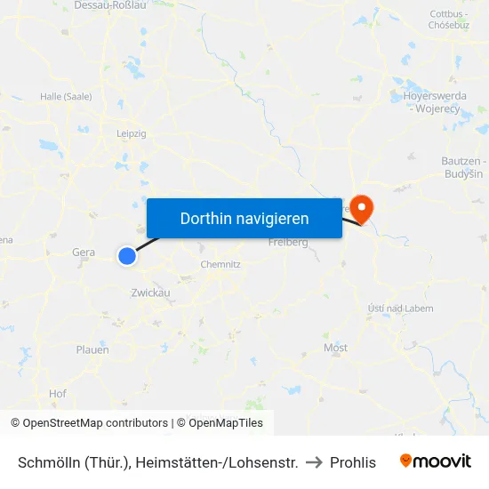Schmölln (Thür.), Heimstätten-/Lohsenstr. to Prohlis map