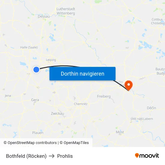Bothfeld (Röcken) to Prohlis map
